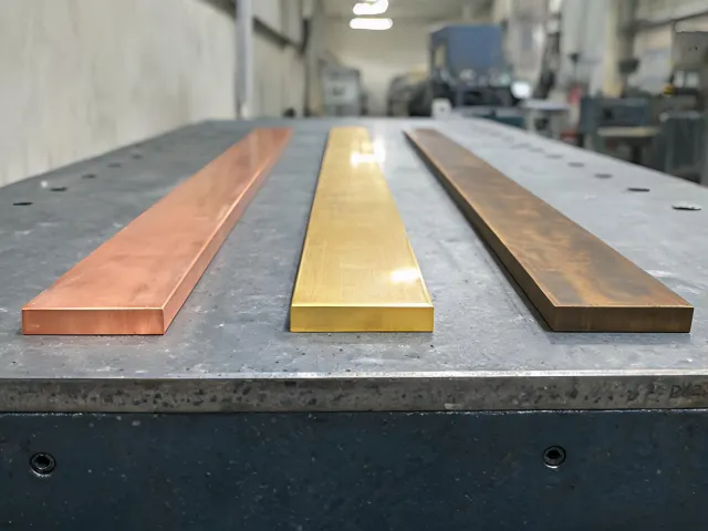 Copper bus bar and alloy strip